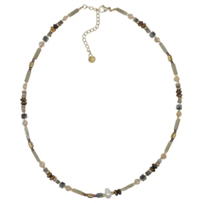 Collar de acero y piedras Z2016898