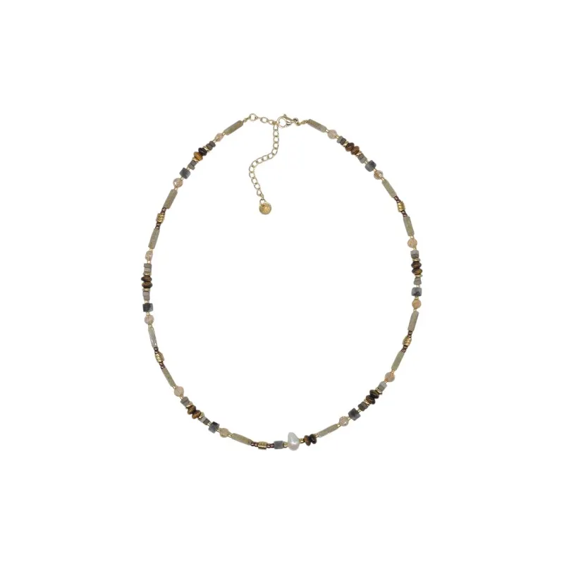 Collar de acero y piedras Z2016898