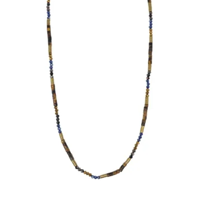 Collar de acero y piedras Z2016897