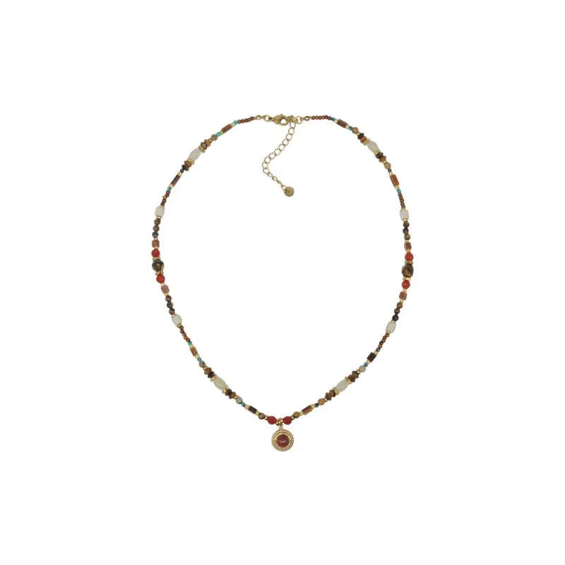 Collar de acero y piedras Z2016896