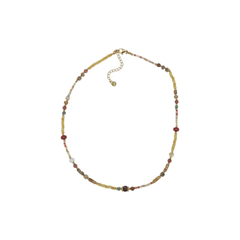 Collar de acero y piedras Z2016895