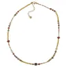 Collar de acero y piedras Z2016895