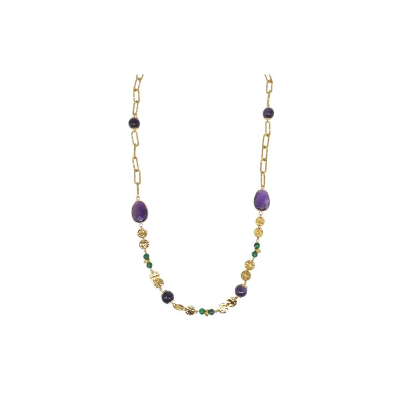 Collar de acero y piedras Z2016910