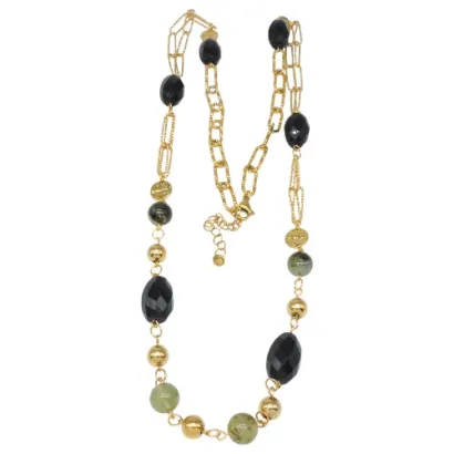 Collar de acero y piedras Z2016884