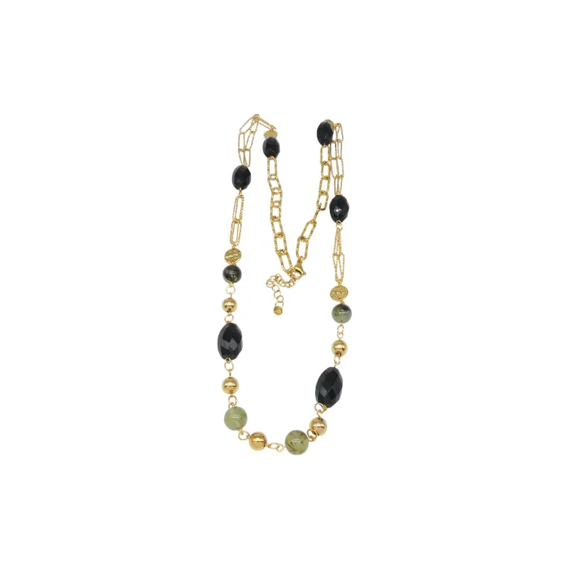 Collar de acero y piedras Z2016884