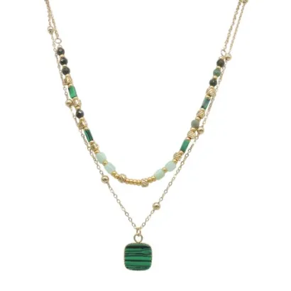 Collar acero y piedras Z2016894