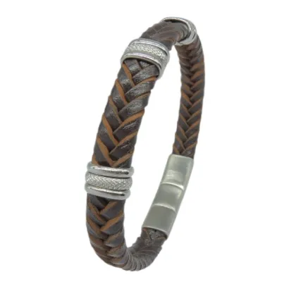 Pulsera Ivoire acero y piel C30302258 M