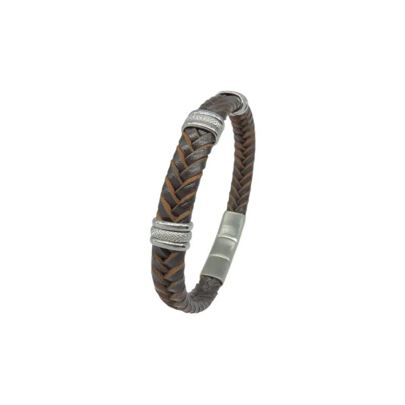 Pulsera Ivoire acero y piel C30302258 M