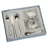 Set concha plateada y cubiertos LU8228