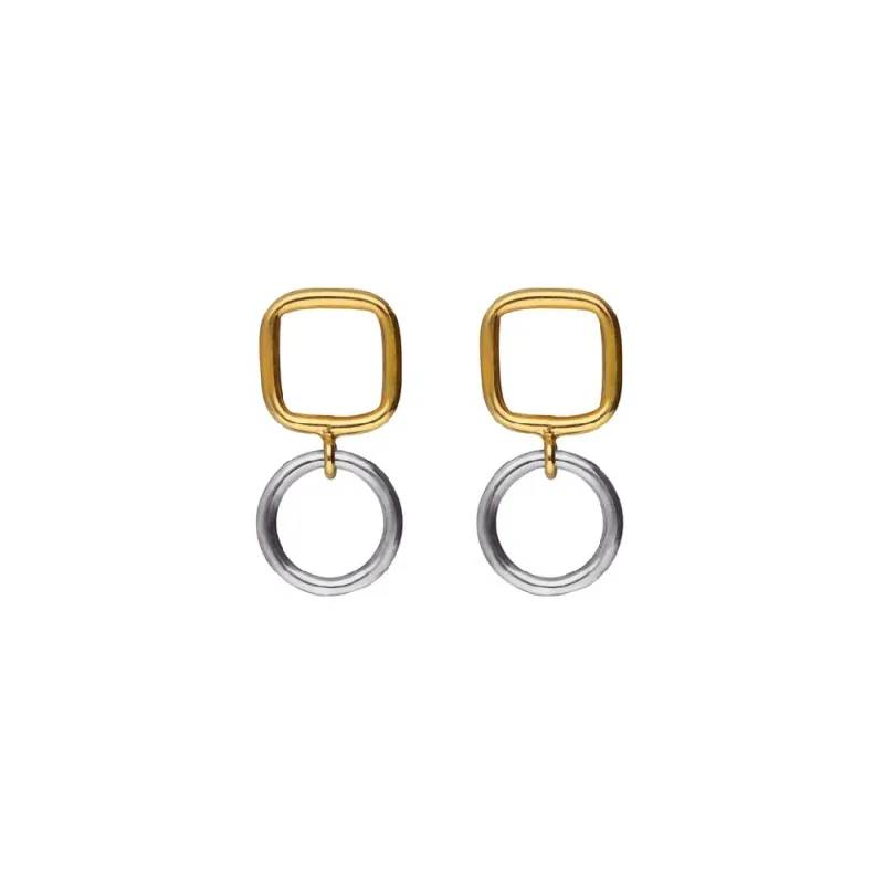 Pendientes bicolor circulo nivola A5506-