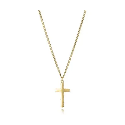 Collar acero dorado cruz 14342C01012