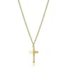 Collar acero dorado cruz 14342C01012