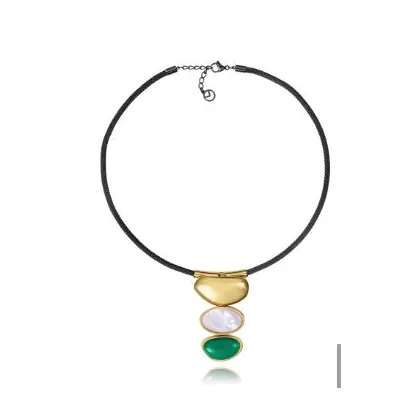 Collar acero piedra natural 14348C01019