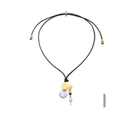 Collar acero dorado perla 15187C01012