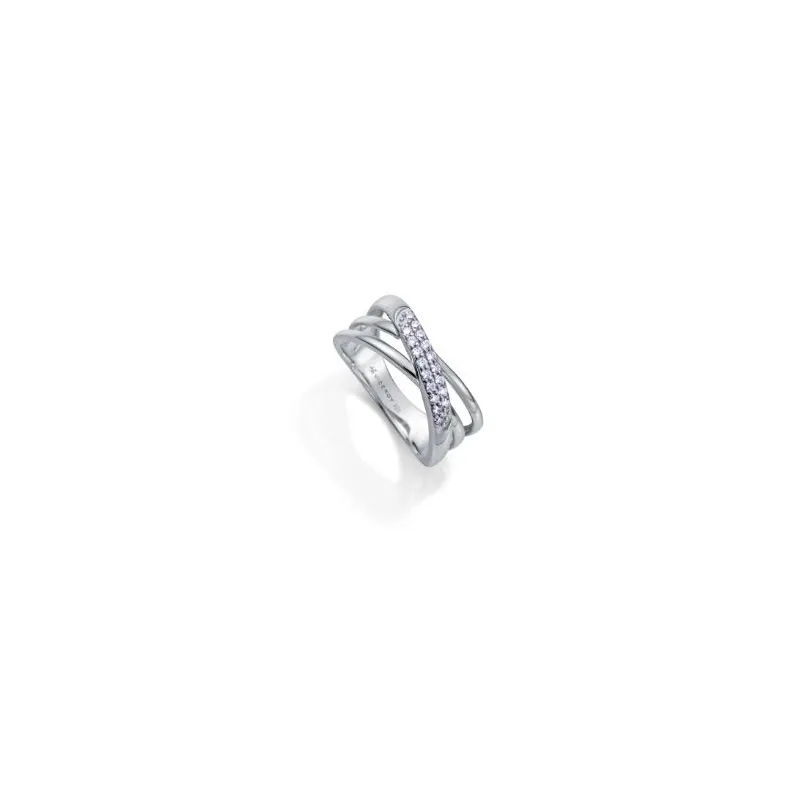 Anillo plata baño rodio circ 9162A014-30
