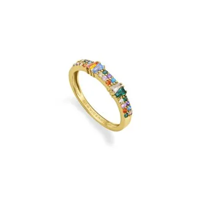 Anillo plata baño oro circonitas 15130A0