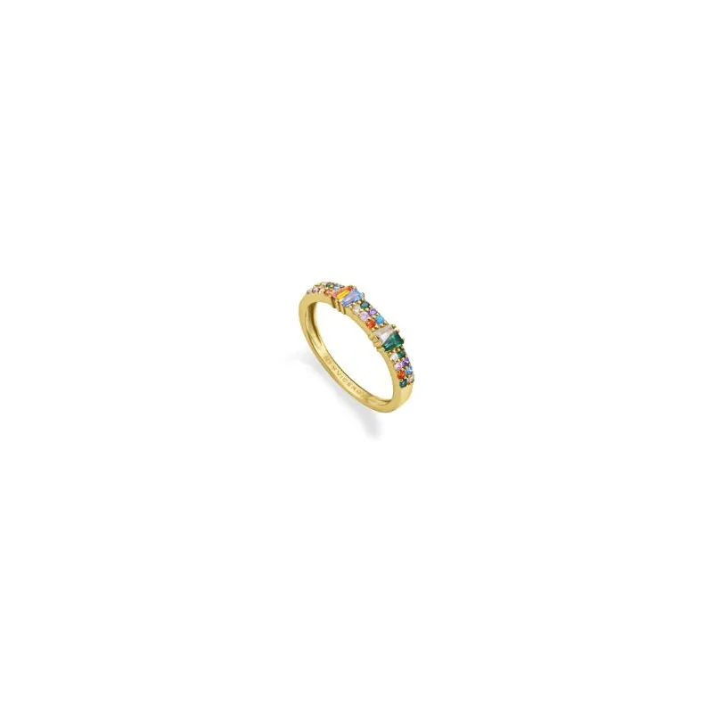 Anillo plata baño oro circonitas 15130A0