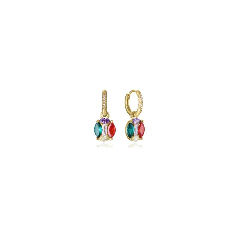 Pendientes plata baño oro circ 15132E100