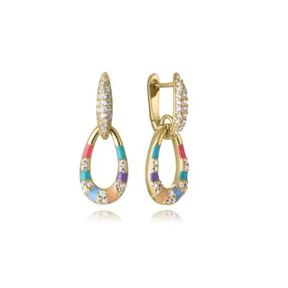 Pendiente plata baño oro circ 15133E100-