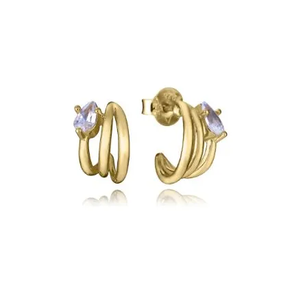 Pendiente plats baño oro circ 2348E100-3