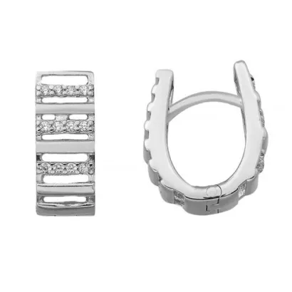 Pendiente plata circ rodio 1229