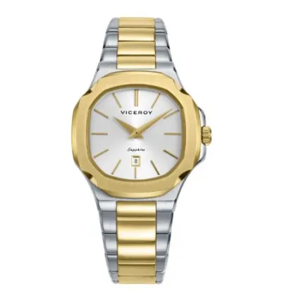 Reloj acero ip dorado 45110-87