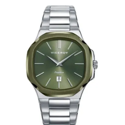 Reloj acero ip verde 45111-67