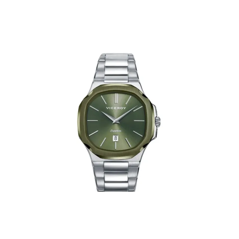 Reloj acero ip verde 45111-67