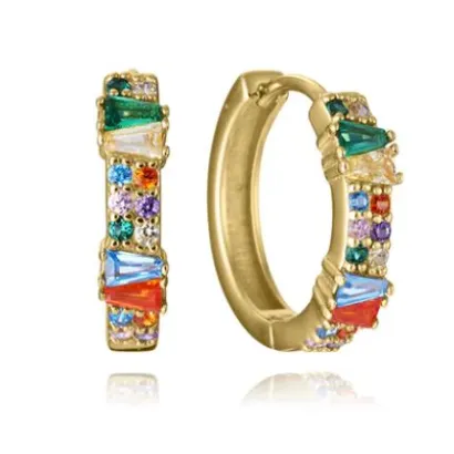 Pendiente plata baño oro cicr 15130E100-