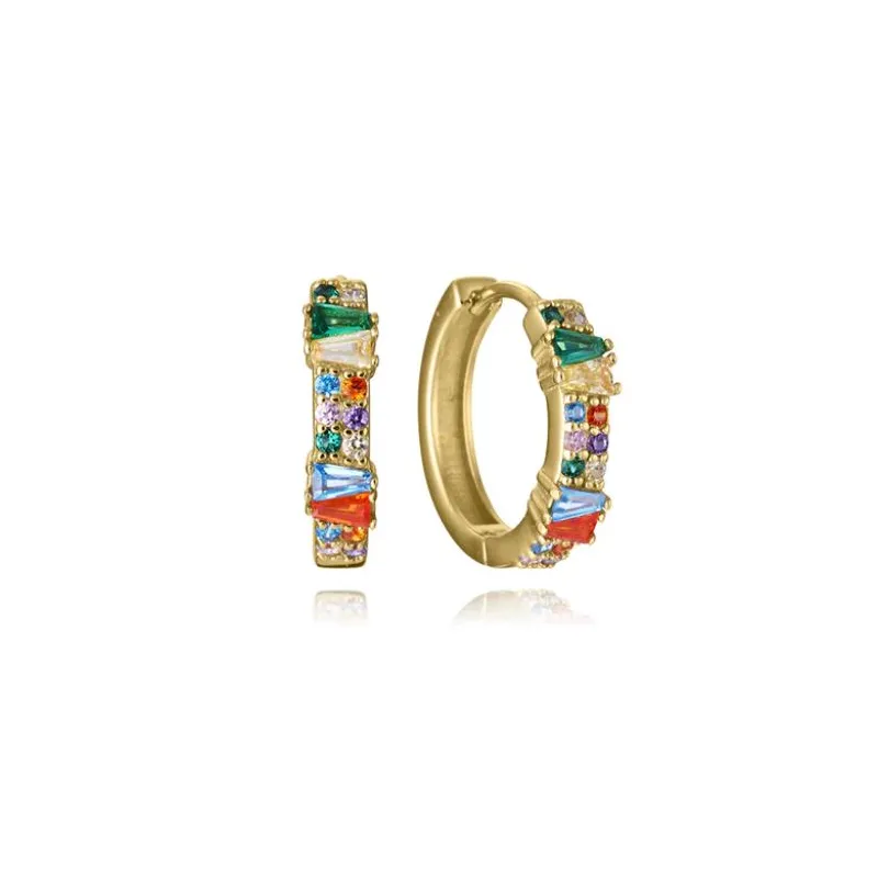 Pendiente plata baño oro cicr 15130E100-