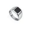 Anillo acero piedra negra 15167A02200