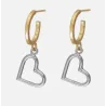 Pendiente aro bicolor corazon A5360-BT
