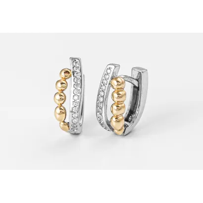 Pendientes plata  bicolor rodio 1230