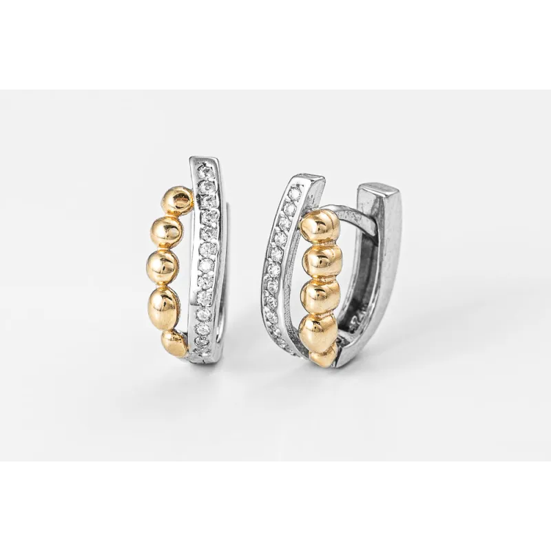 Pendientes plata  bicolor rodio 1230