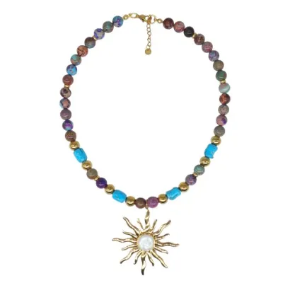 Collar de acero y piedras Z2017085 CO