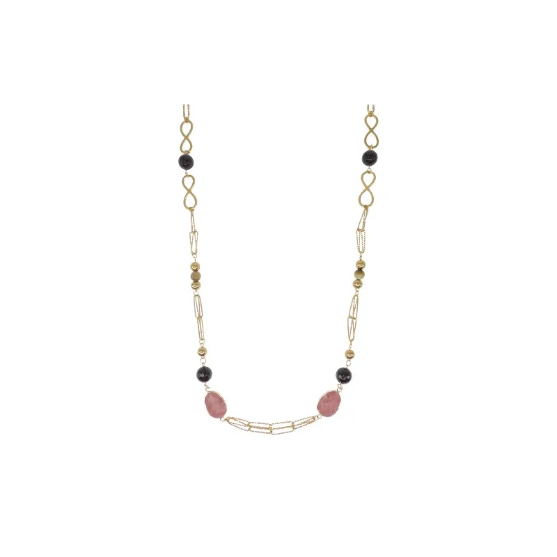 Collar de acero y piedras Z2017024