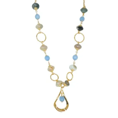 Collar de acero y piedras Z2017136