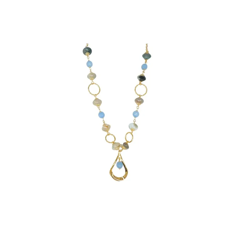 Collar de acero y piedras Z2017136