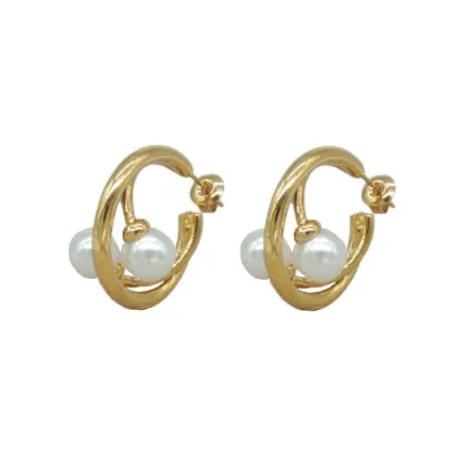 Pendeintes de acero y perla Z2016911 D