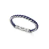 Pulsera acero piel azul 14386P01013
