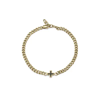 Pulsera acero dorado cruz 14393P01012