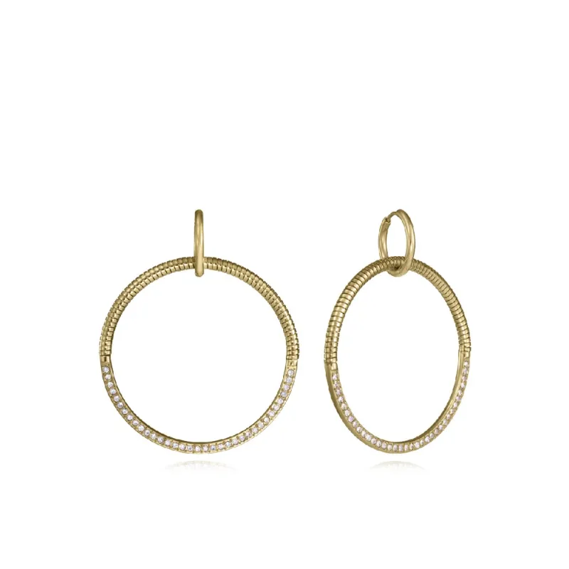 Pendiente acero dorado circ 15206E01012