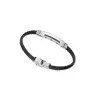 Pulsera acero  piel y fibra 14056P01010