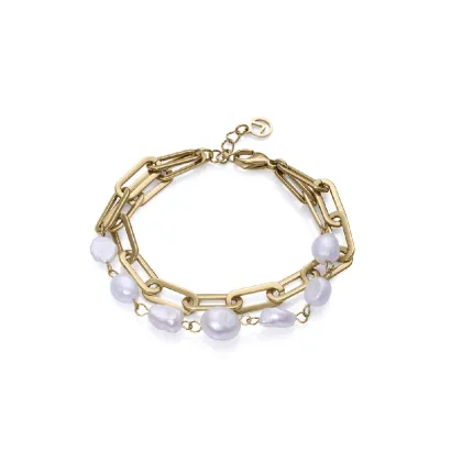 PULS ACERO IP DORADO Y PERLAS NAT SRA