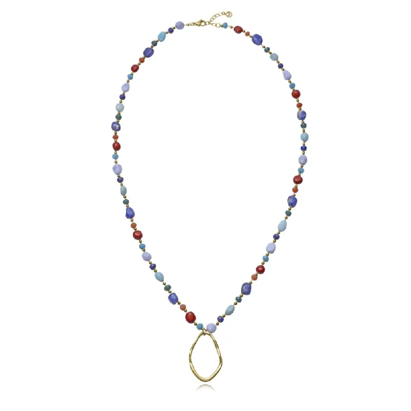 Collar acero dorado piedras 14357C01019