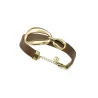 Pulsera acero ip dorado piel 15205P01011