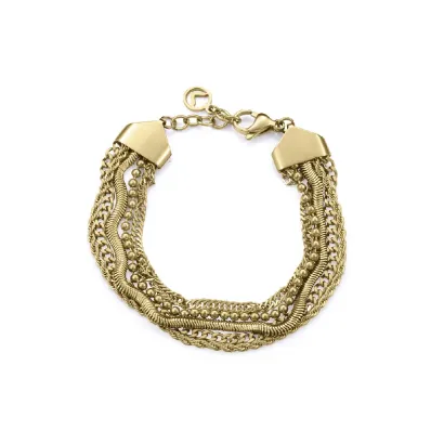 Pulsera acero dorado multiple 75438P0101
