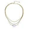 Collar acero dorado perla 75440C01012