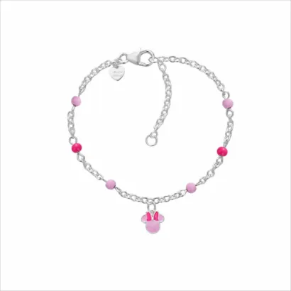 Pulsera Minnie rosa plata AG0096B