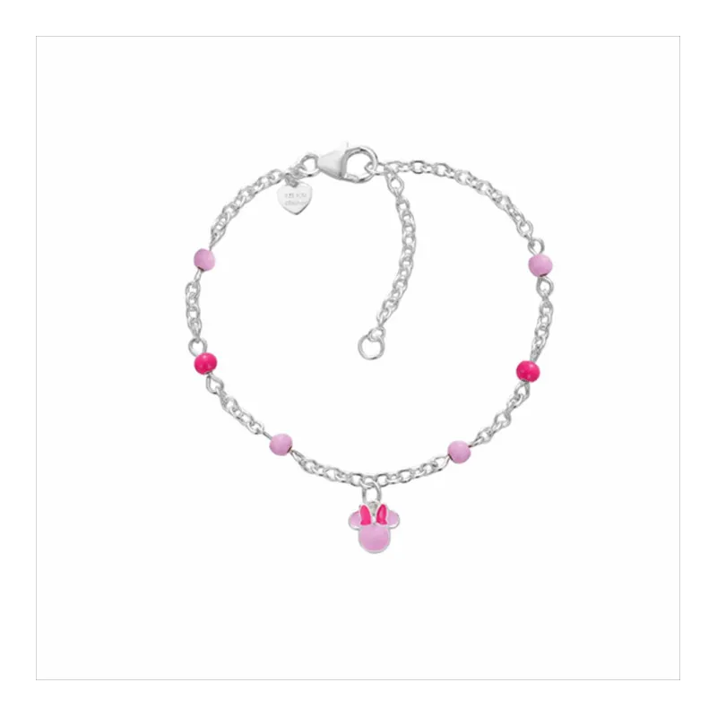 Pulsera Minnie rosa plata AG0096B